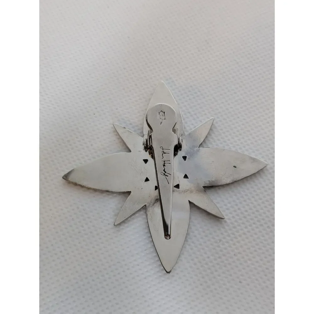 John Hardy Tie Clip Scarf Clip Hair Clip Signed JH Bali Silver Tone - Picture 3 of 5